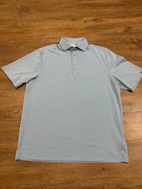 KJUS Lee Striped Blue/Gray Mens Polo Shirt